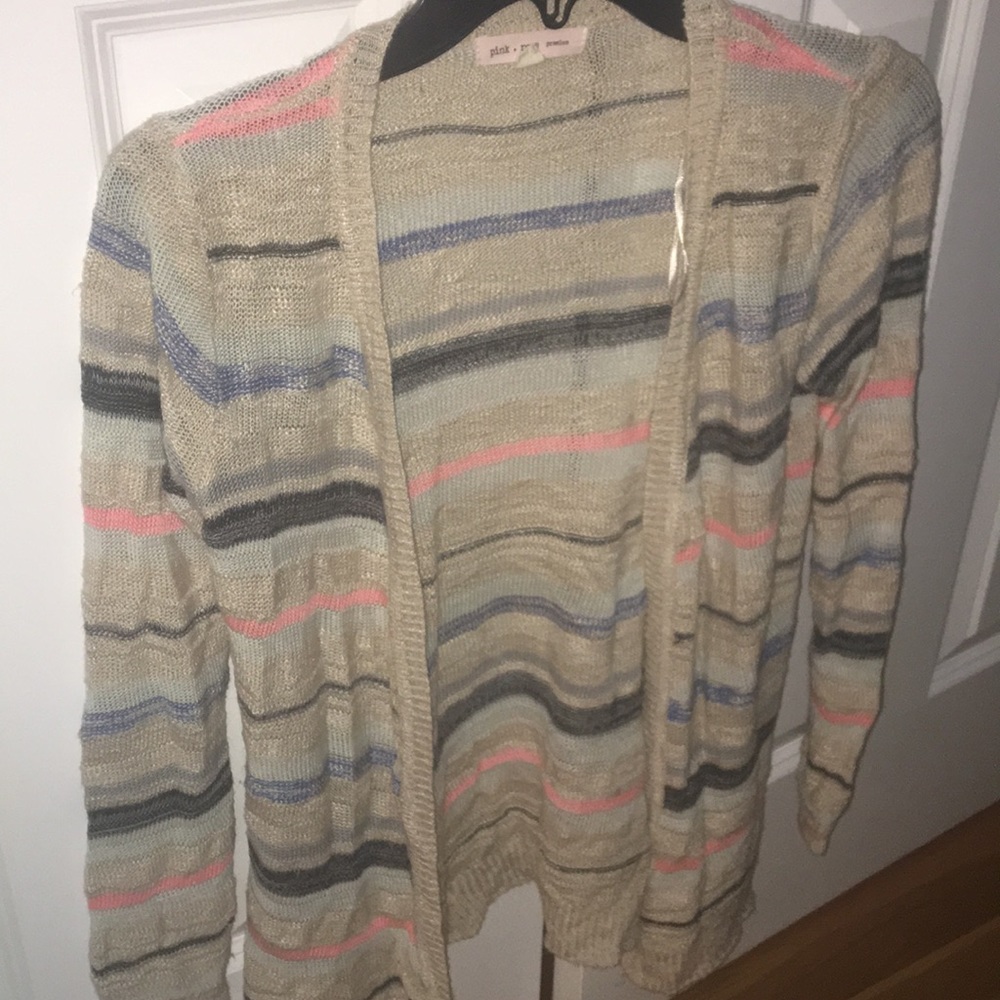 Striped open sweater